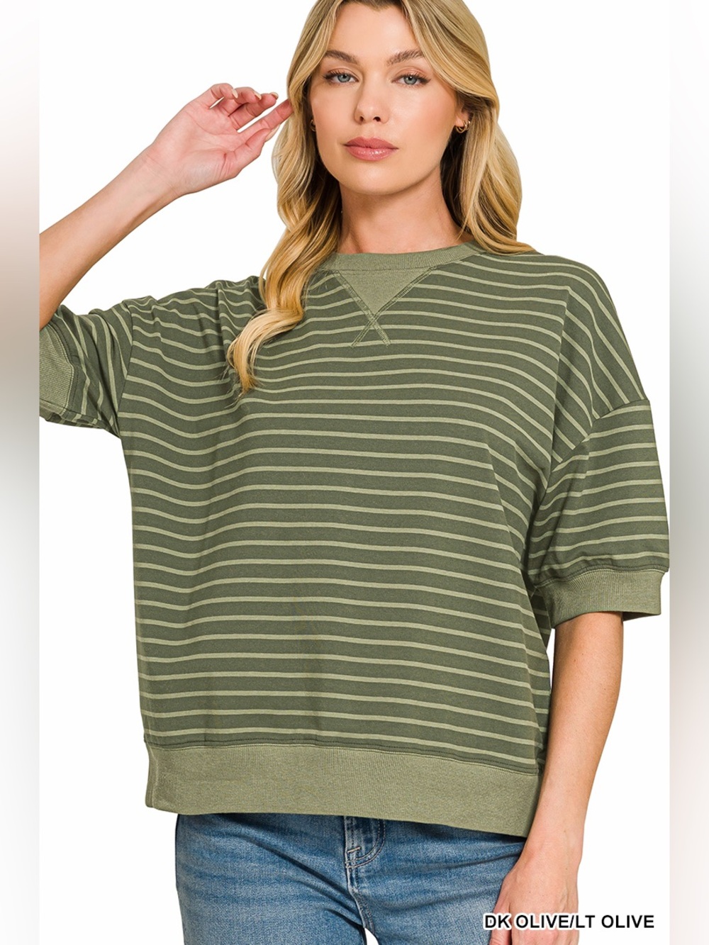 Zenana Striped Pullover